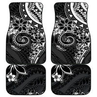 Polynesian Pattern With Plumeria Flowers Car Mats Black