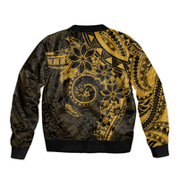 Polynesian Sunset Plumeria Bomber Jacket Gold Polynesian Tattoo