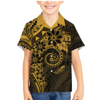 Polynesian Sunset Plumeria Family Matching Mermaid Dress and Hawaiian Shirt Gold Polynesian Tattoo