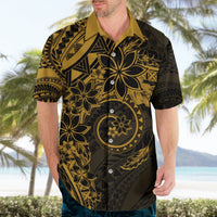 Polynesian Sunset Plumeria Hawaiian Shirt Gold Polynesian Tattoo LT05 - Polynesian Pride