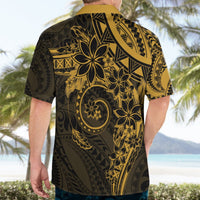 Polynesian Sunset Plumeria Hawaiian Shirt Gold Polynesian Tattoo LT05 - Polynesian Pride