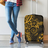 Polynesian Sunset Plumeria Luggage Cover Gold Polynesian Tattoo LT05 - Polynesian Pride