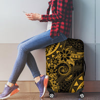 Polynesian Sunset Plumeria Luggage Cover Gold Polynesian Tattoo LT05 - Polynesian Pride