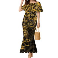 Polynesian Sunset Plumeria Mermaid Dress Gold Polynesian Tattoo LT05 Women Gold - Polynesian Pride