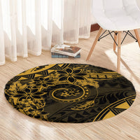 Polynesian Sunset Plumeria Round Carpet Gold Polynesian Tattoo LT05 - Polynesian Pride