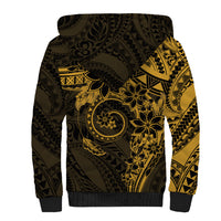 Polynesian Sunset Plumeria Sherpa Hoodie Gold Polynesian Tattoo LT05 - Polynesian Pride