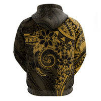 Polynesian Sunset Plumeria Zip Hoodie Gold Polynesian Tattoo