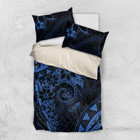 Polynesian Sunset Plumeria Bedding Set Navy Polynesian Tattoo LT05 US Twin 172cm x 218cm Navy - Polynesian Pride