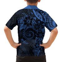 Polynesian Sunset Plumeria Family Matching Tank Maxi Dress and Hawaiian Shirt Navy Polynesian Tattoo LT05 - Polynesian Pride
