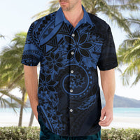 Polynesian Sunset Plumeria Hawaiian Shirt Navy Polynesian Tattoo LT05 - Polynesian Pride