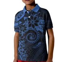 Polynesian Sunset Plumeria Kid Polo Shirt Navy Polynesian Tattoo