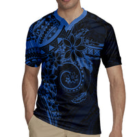 Polynesian Sunset Plumeria Rugby Jersey Navy Polynesian Tattoo