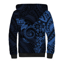 Polynesian Sunset Plumeria Sherpa Hoodie Navy Polynesian Tattoo LT05 - Polynesian Pride