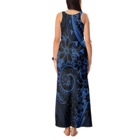 Polynesian Sunset Plumeria Tank Maxi Dress Navy Polynesian Tattoo LT05 - Polynesian Pride