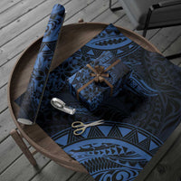 Polynesian Sunset Plumeria Wrapping Paper Navy Polynesian Tattoo - Polynesian Pride