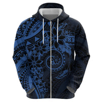 Polynesian Sunset Plumeria Zip Hoodie Navy Polynesian Tattoo