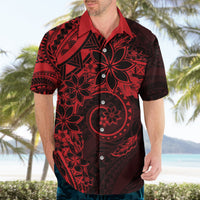 Polynesian Sunset Plumeria Hawaiian Shirt Red Polynesian Tattoo LT05 - Polynesian Pride
