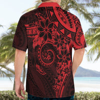 Polynesian Sunset Plumeria Hawaiian Shirt Red Polynesian Tattoo LT05 - Polynesian Pride