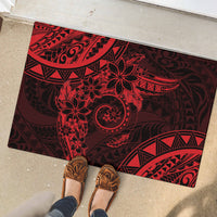 Polynesian Sunset Plumeria Rubber Doormat Red Polynesian Tattoo