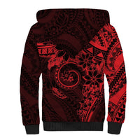 Polynesian Sunset Plumeria Sherpa Hoodie Red Polynesian Tattoo LT05 - Polynesian Pride