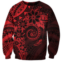 Polynesian Sunset Plumeria Sweatshirt Red Polynesian Tattoo LT05 Unisex Red - Polynesian Pride