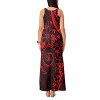 Polynesian Sunset Plumeria Tank Maxi Dress Red Polynesian Tattoo LT05 - Polynesian Pride