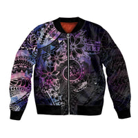 Polynesian Sunset Plumeria Bomber Jacket Galaxy Polynesian Tattoo