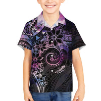 Polynesian Sunset Plumeria Hawaiian Shirt Galaxy Polynesian Tattoo LT05 - Polynesian Pride