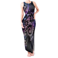 Polynesian Sunset Plumeria Tank Maxi Dress Galaxy Polynesian Tattoo LT05 Women Galaxy - Polynesian Pride