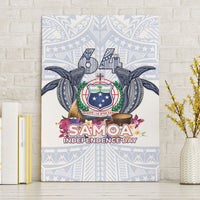 Samoa Independence Day Canvas Wall Art Samoa United For A New Beginning LT05 Without Frame White - Polynesian Pride
