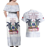 Samoa Independence Day Couples Matching Off Shoulder Maxi Dress and Hawaiian Shirt Samoa United For A New Beginning