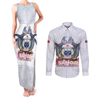Samoa Independence Day Couples Matching Tank Maxi Dress and Long Sleeve Button Shirt Samoa United For A New Beginning