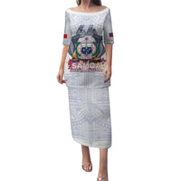 Samoa Independence Day Family Matching Puletasi and Hawaiian Shirt Samoa United For A New Beginning LT05 Mom's Dress White - Polynesian Pride