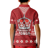 Tonga King Tupou VI Day Kid Polo Shirt Traditional Tongan Kupesi Pattern LT05 - Polynesian Pride