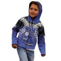 Custom Fiji Drua Kid Hoodie Fijian Tapa Pattern
