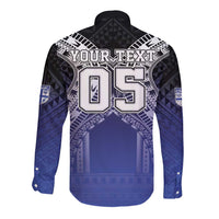 Custom Fiji Drua Long Sleeve Button Shirt Fijian Tapa Pattern LT05 - Polynesian Pride
