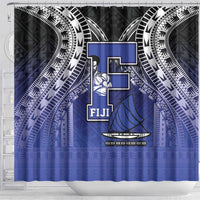 Fiji Drua Shower Curtain Fijian Tapa Pattern