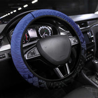 Fiji Drua Steering Wheel Cover Fijian Tapa Pattern