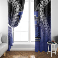 Fiji Drua Window Curtain Fijian Tapa Pattern