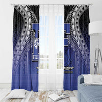 Fiji Drua Window Curtain Fijian Tapa Pattern