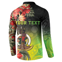 Aboriginal Dot Art Vanuatu Personalised Button Sweatshirt Tropical Flowers LT05 - Polynesian Pride
