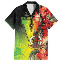 Aboriginal Dot Art Vanuatu Personalised Family Matching Long Sleeve Bodycon Dress and Hawaiian Shirt Tropical Flowers