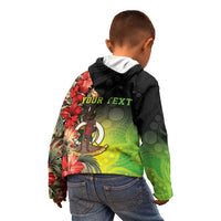 Aboriginal Dot Art Vanuatu Personalised Kid Hoodie Tropical Flowers LT05 - Polynesian Pride