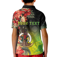 Aboriginal Dot Art Vanuatu Personalised Kid Polo Shirt Tropical Flowers LT05 - Polynesian Pride