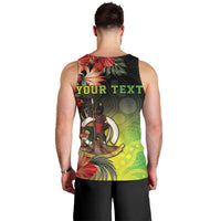 Aboriginal Dot Art Vanuatu Personalised Men Tank Top Tropical Flowers