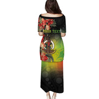Aboriginal Dot Art Vanuatu Personalised Puletasi Tropical Flowers LT05 - Polynesian Pride