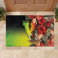 Aboriginal Dot Art Vanuatu Rubber Doormat Tropical Flowers LT05 Reggae - Polynesian Pride