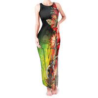 Aboriginal Dot Art Vanuatu Personalised Tank Maxi Dress Tropical Flowers