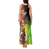 Aboriginal Dot Art Vanuatu Personalised Tank Maxi Dress Tropical Flowers