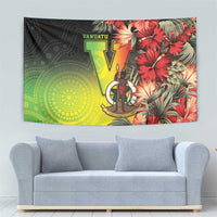 Aboriginal Dot Art Vanuatu Tapestry Tropical Flowers